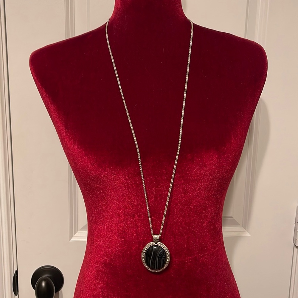 Brighton Black Onyx Pendant EUC